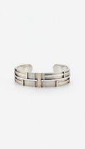 Sterling silver architectural cuff bracelet