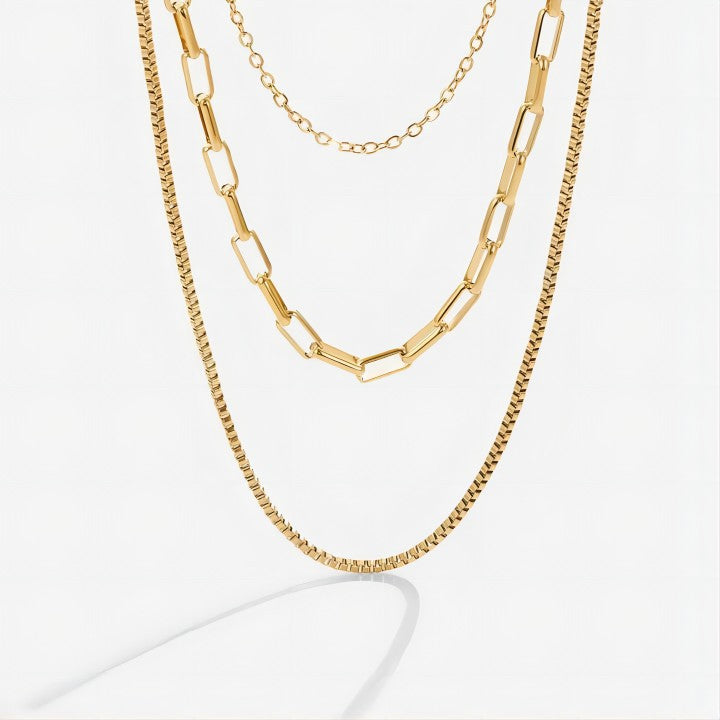 Paperclip chain necklace in nickel-free 316L stainless steel – main view