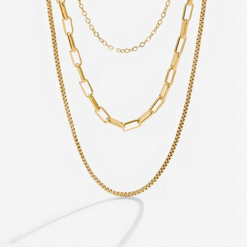 Paperclip chain necklace in nickel-free 316L stainless steel – main view