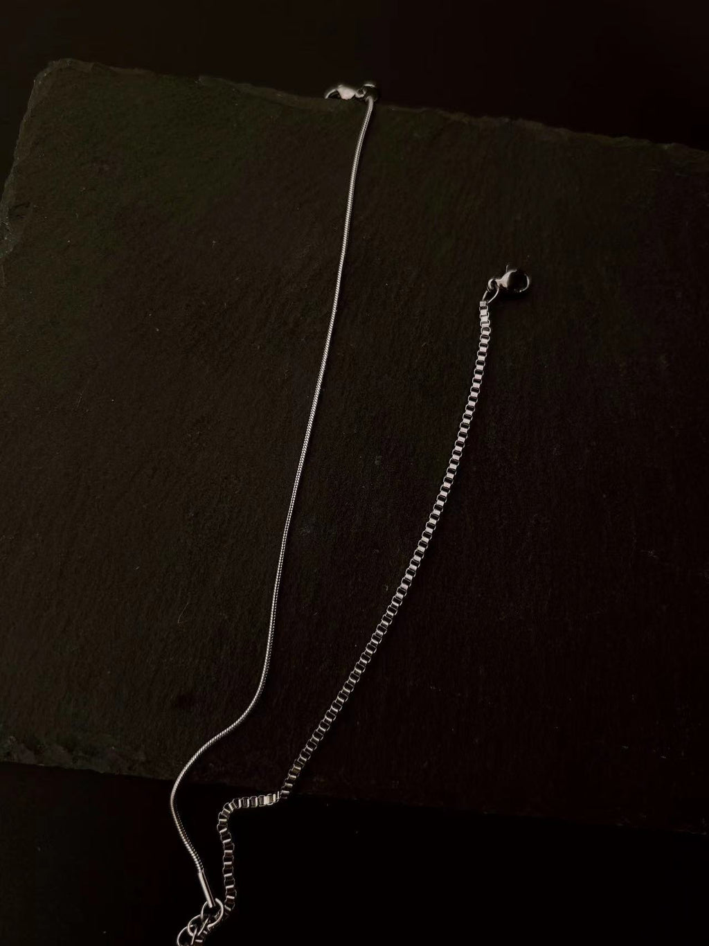 Double-layer bracelet in stainless steel – on model